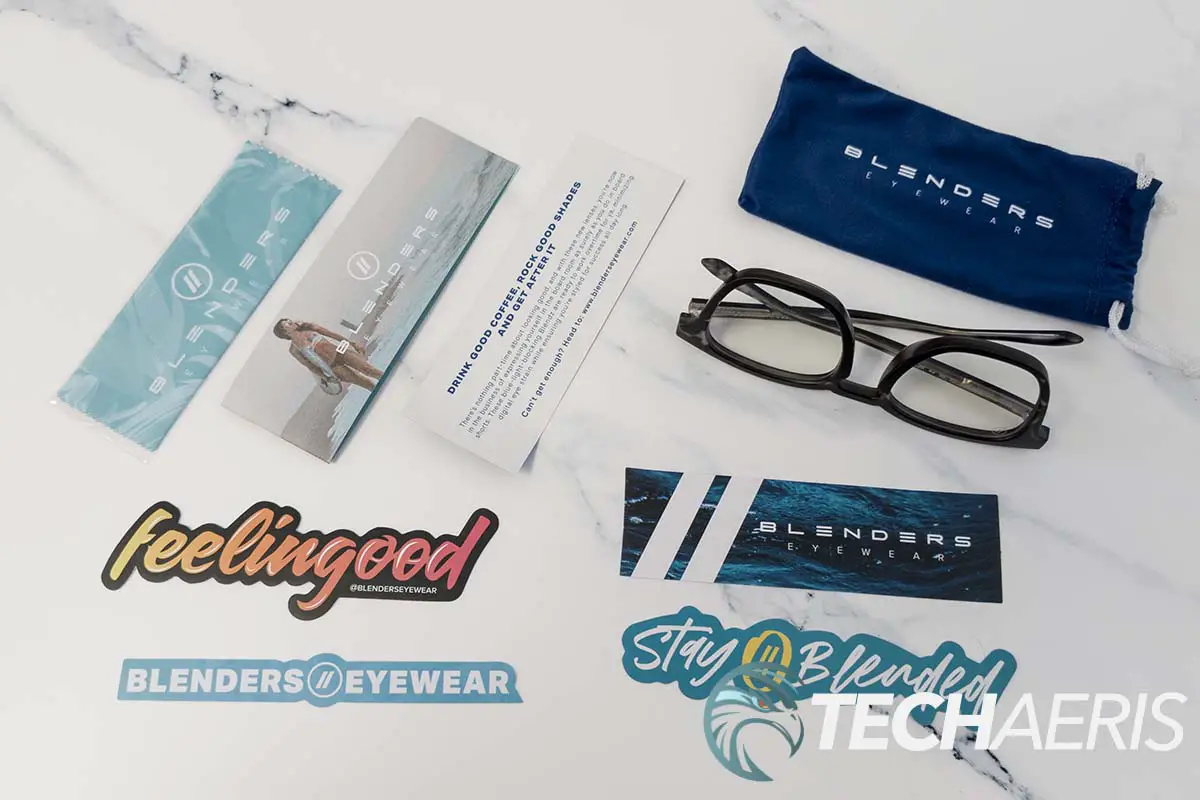 What's included with a pair of Blenders Eyewear Blue Light Glasses