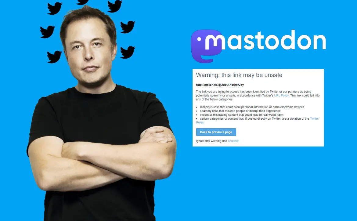 Elon Musk's Twitter is serving up warnings when linking to rival social media network Mastodon