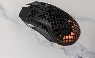 The SteelSeries Aerox 5 Wireless gaming mouse