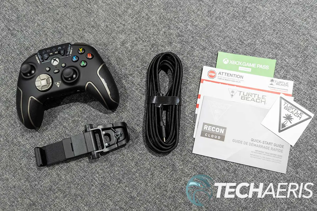 What's included with the Turtle Beach Recon Cloud Xbox/PC/Android game controller