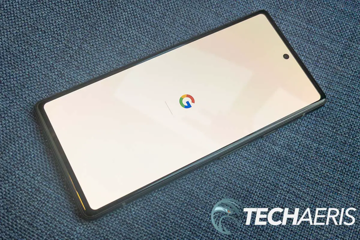 The display on the Google Pixel 6a Android smartphone