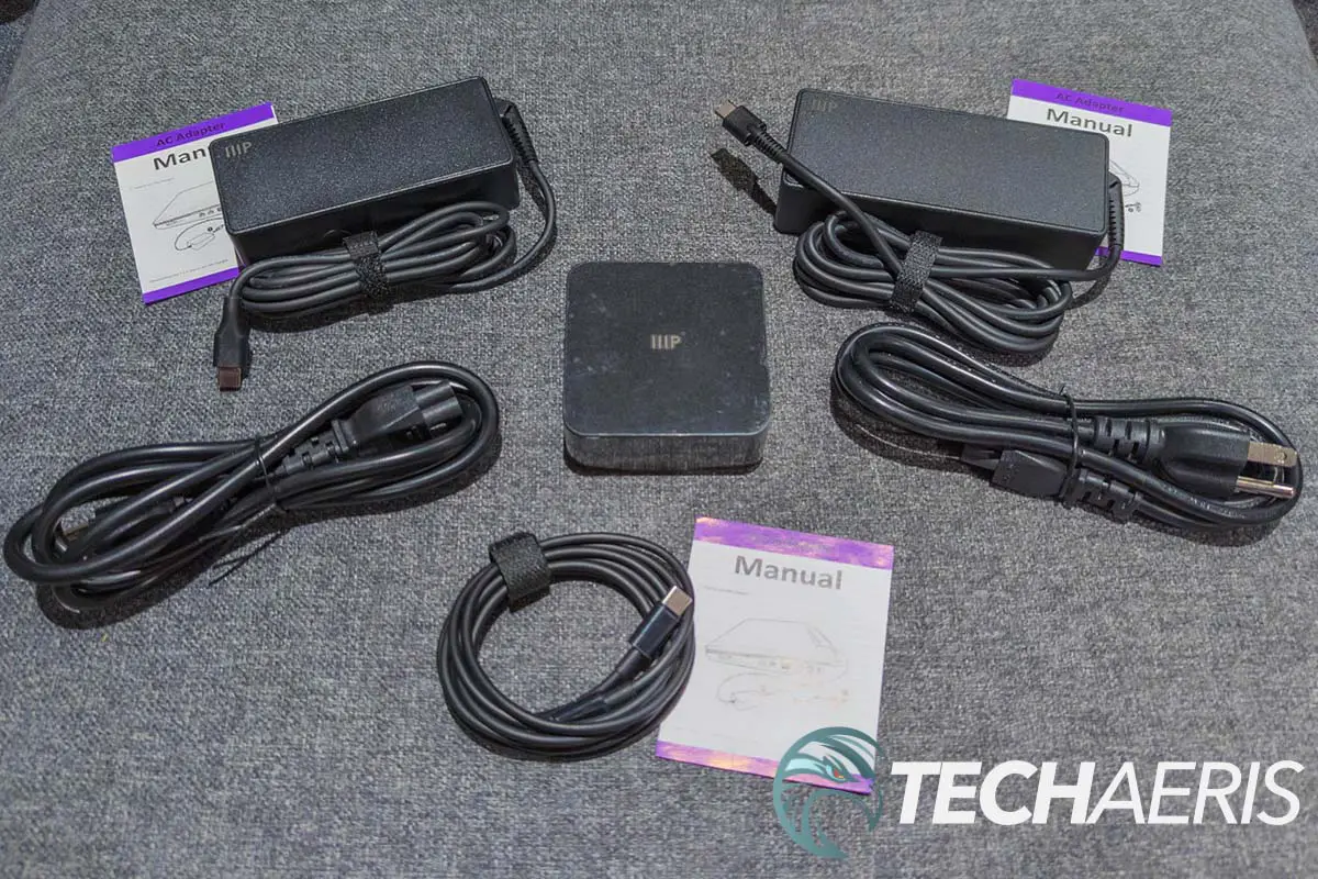 What's included with the Monoprice Laptop Chargers (depending on model)