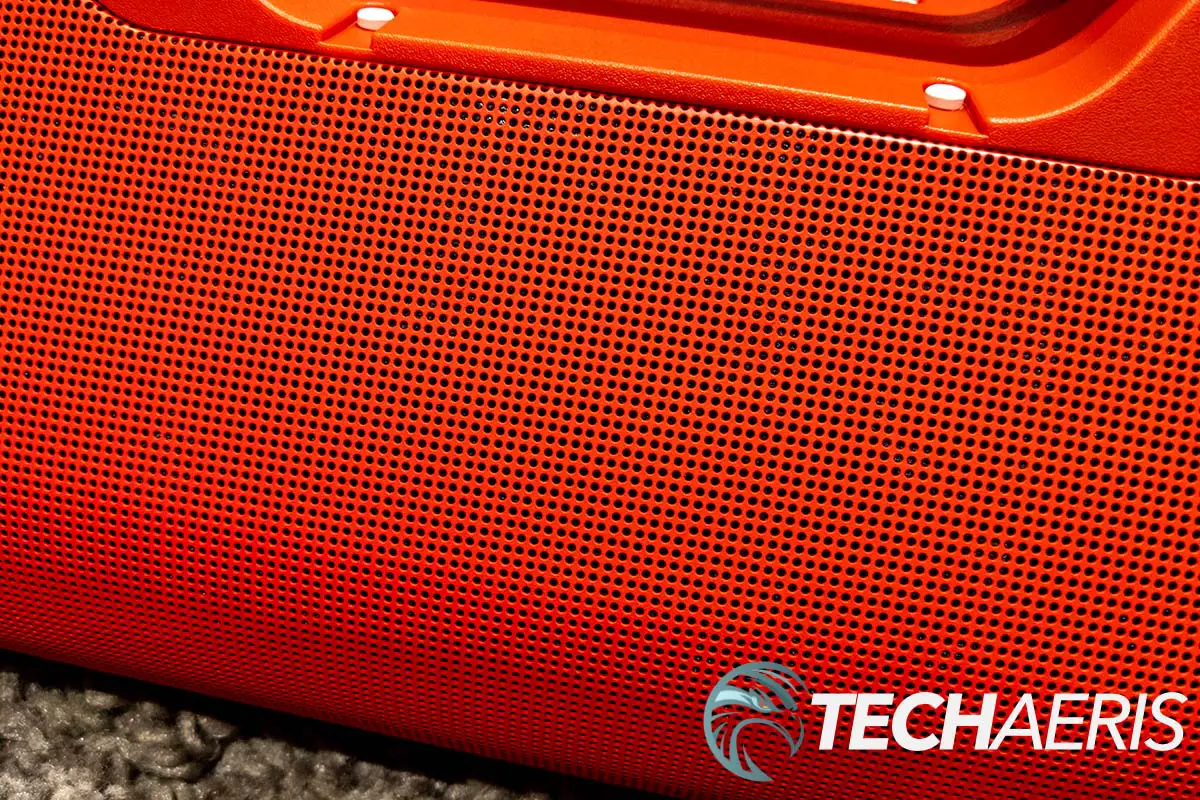 The wraparound speaker grille on the Monster Blaster 3.0 portable Bluetooth speaker