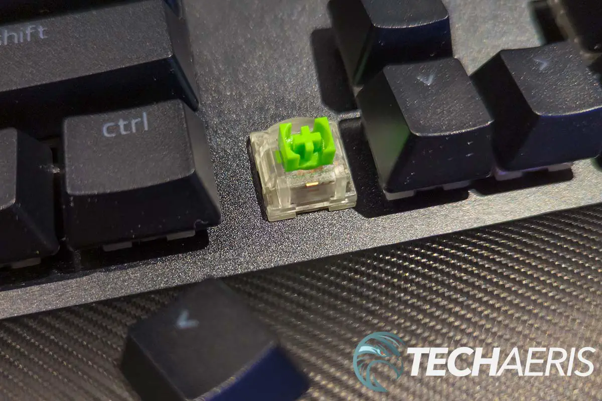 The Razer BlackWidow V4 Pro mechanical gaming keyboard features Razer Green Tactile (shown) or Razer Yellow Linear switches with pre-lubricated stabilizers
