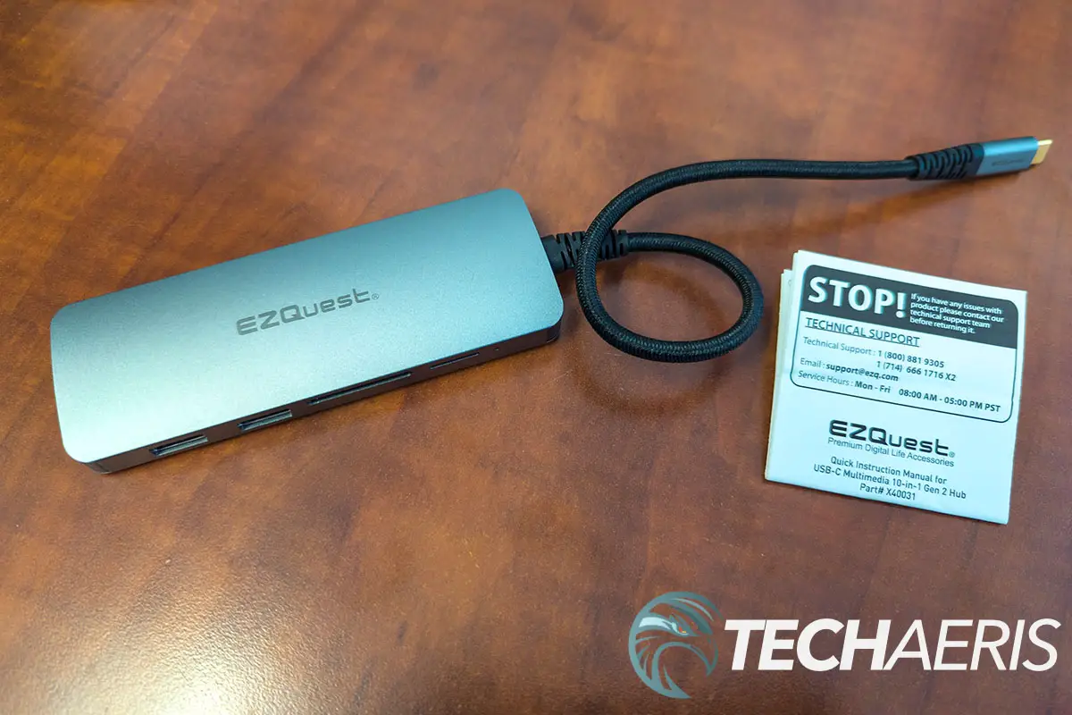 What's included with the EZQuest USB-C Multimedia 10-in-1 Gen 2 Hub