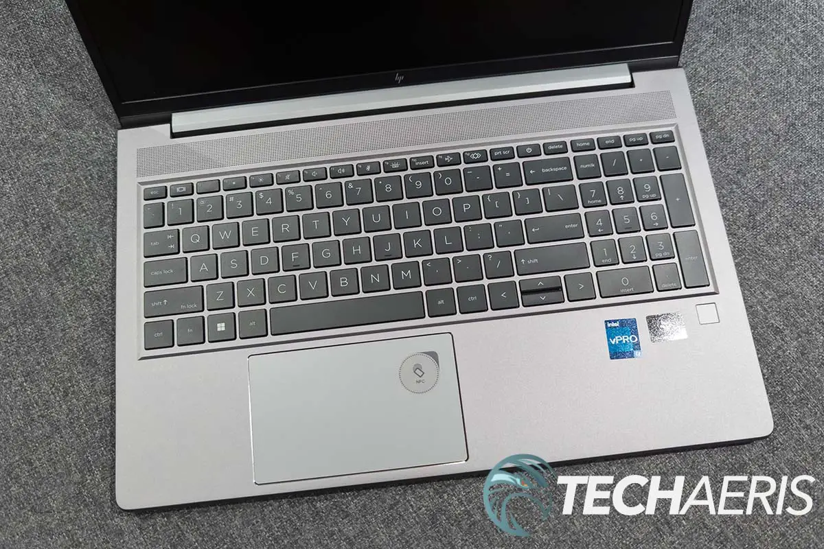The keyboard on the HP ZBook Power G9 15.6" laptop