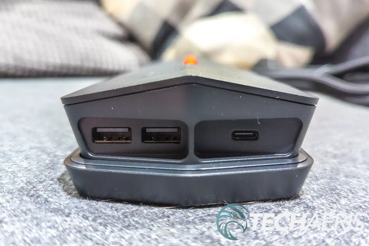 The end of the Monster Power Center Vertex XL surge protector with detachable USB power hub