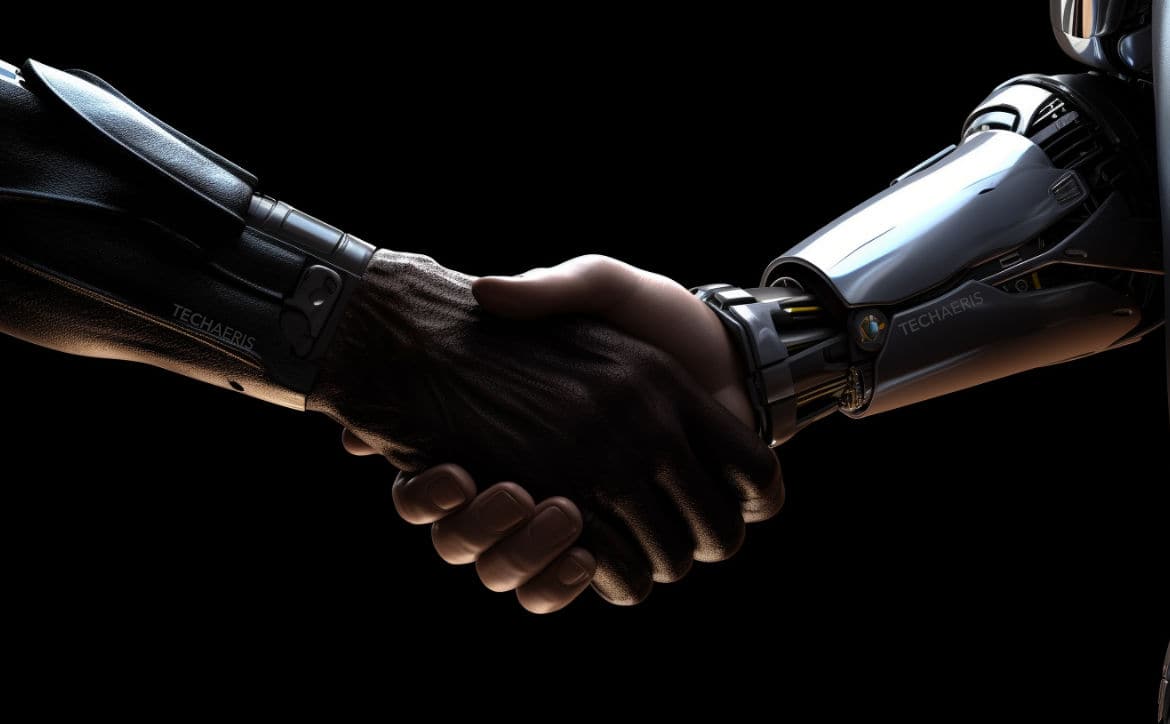 AI shaking hands with humans