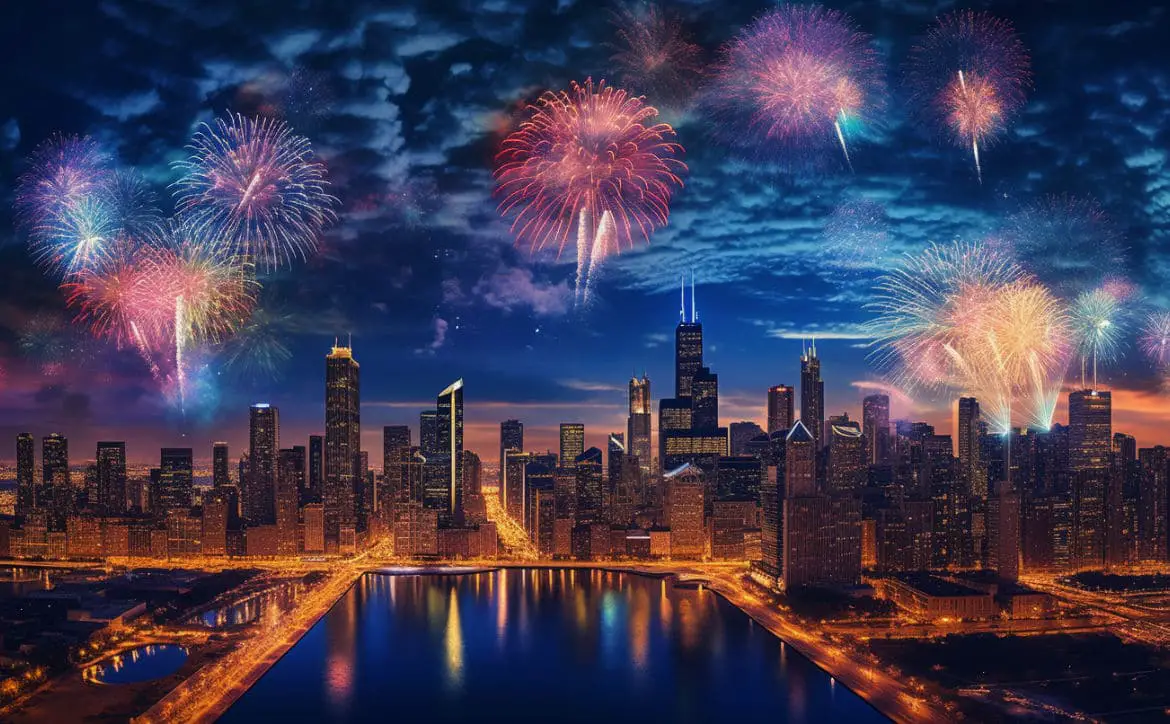 Chicago Fireworks Created by Midjourney AI 5_1