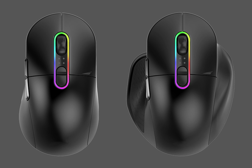 The MOUNTAIN Makula Max modular wireless gaming mouse comes with modular side grips
