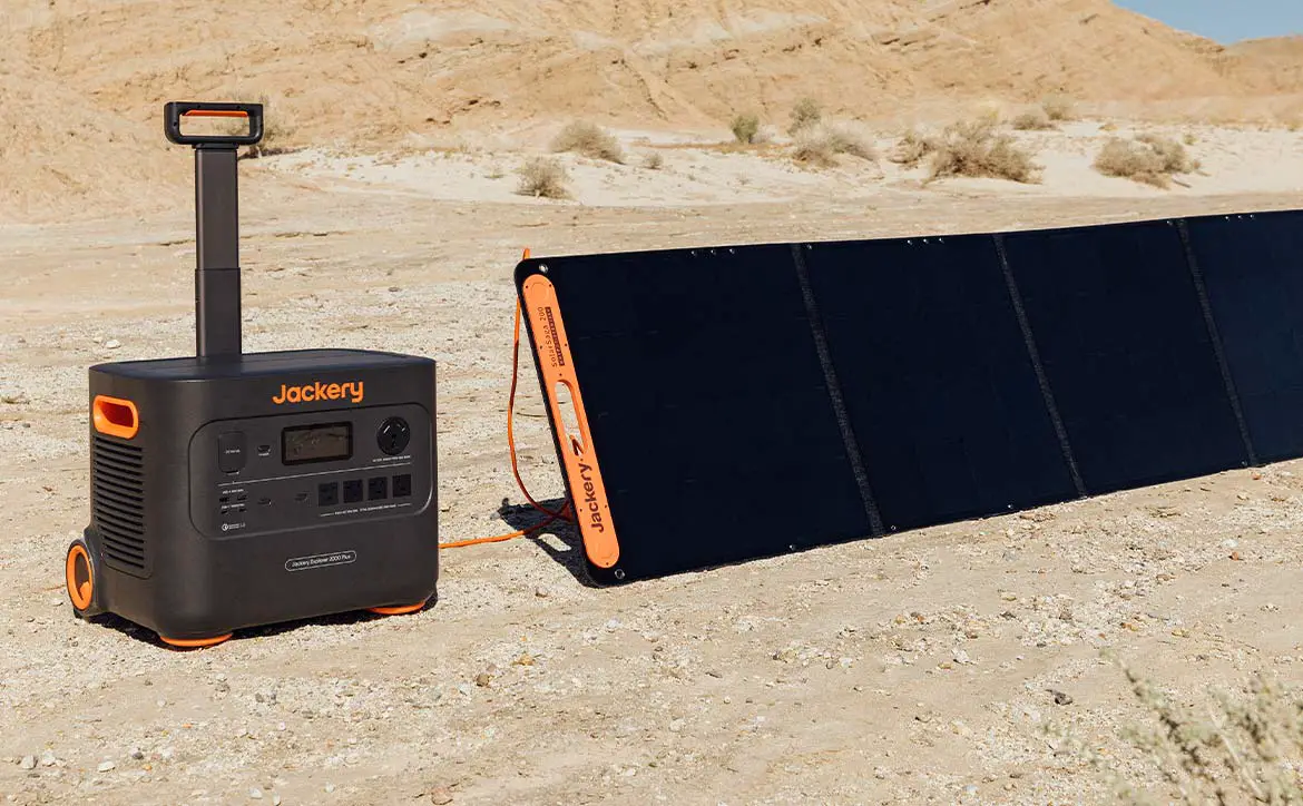 Jackery Solar Generator 2000 Plus with solar panels