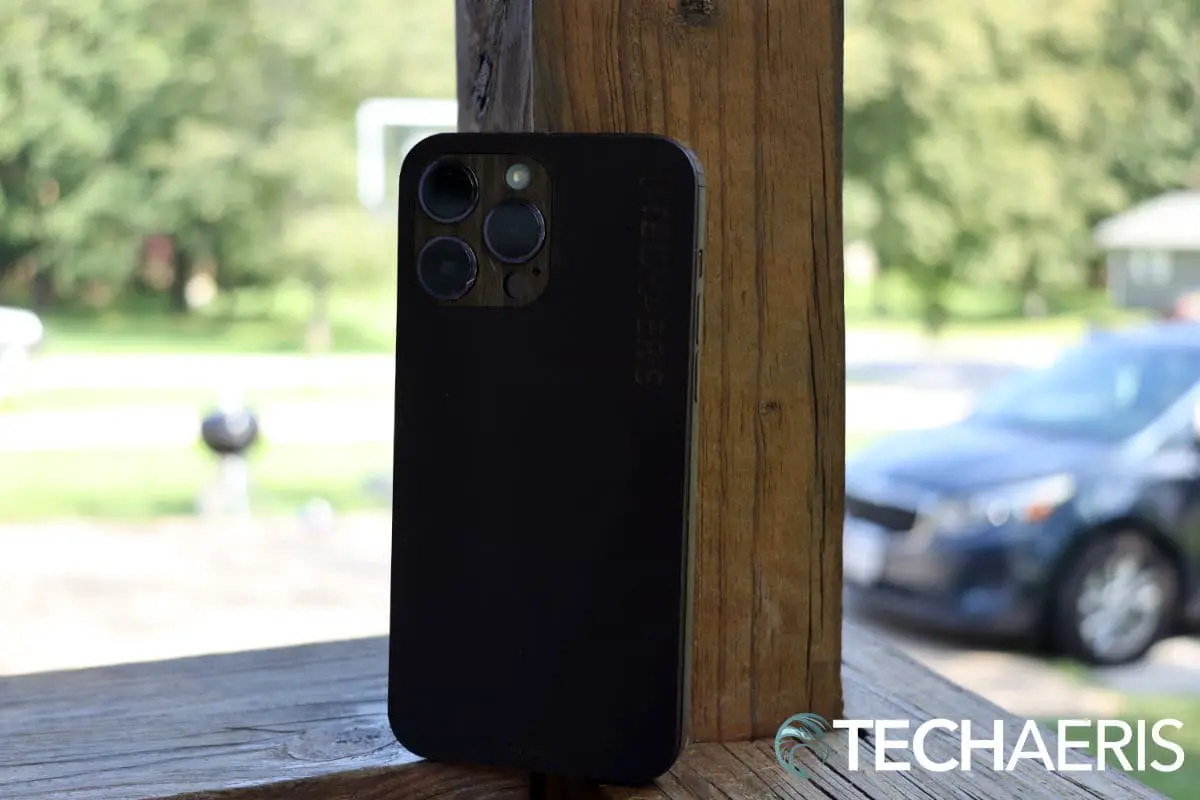 iPhone 14 Pro Max with leather back and wood bumpers Toast Review