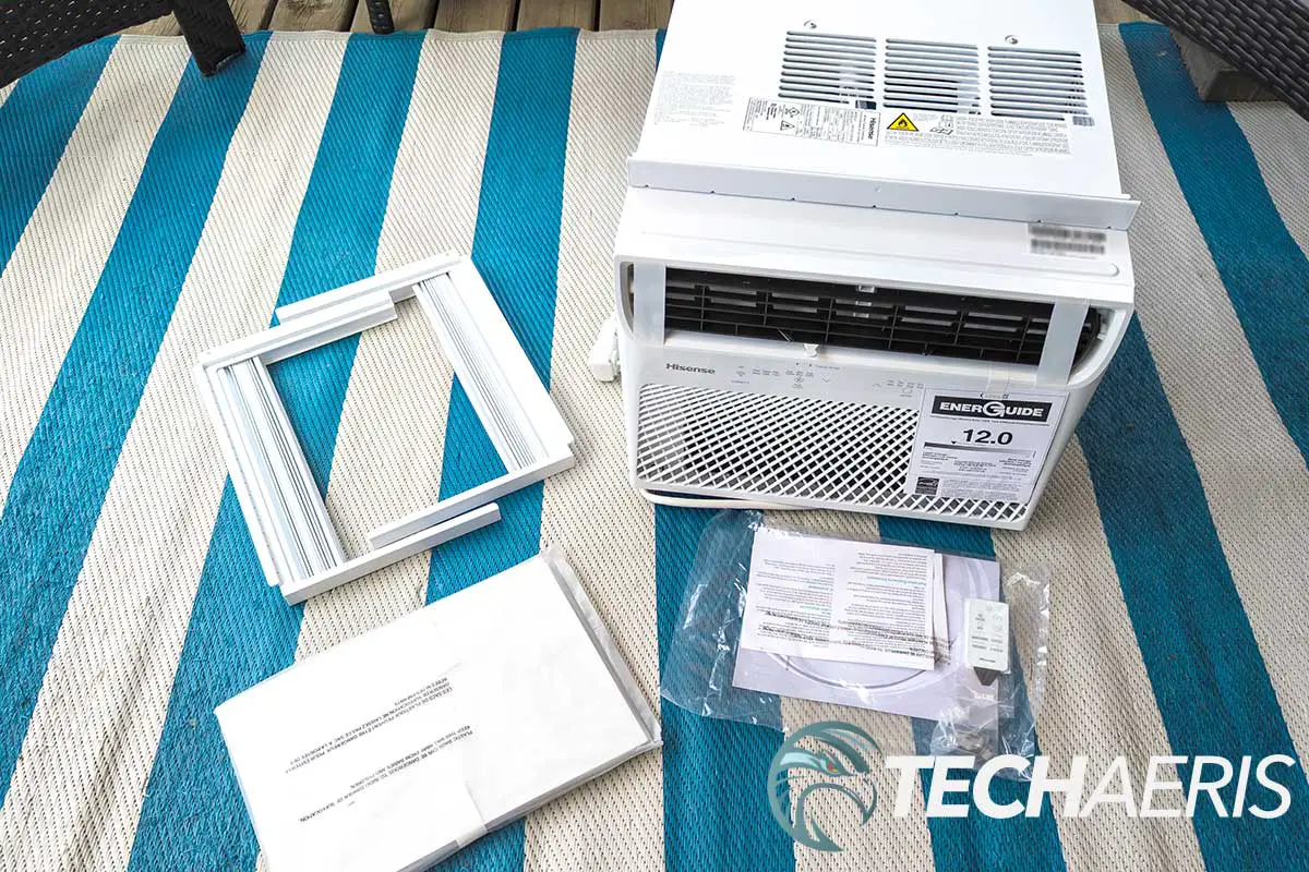 What's included with the Hisense AW1021CW1W window air conditioner
