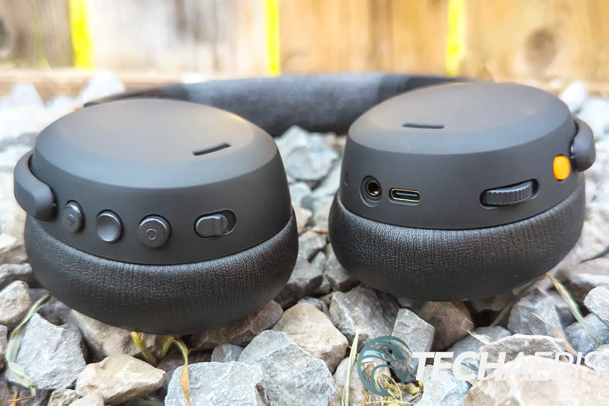 The buttons and controls on the Skullcandy Crusher ANC 2 wireless headphones