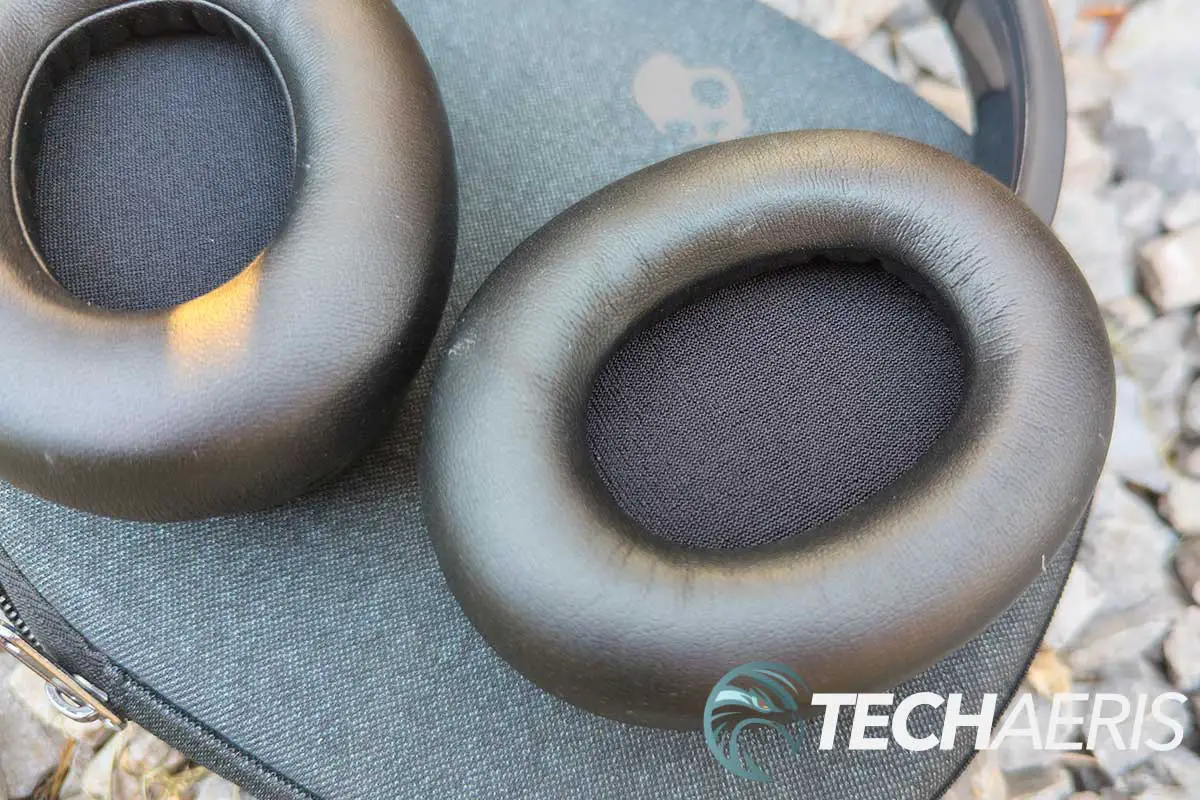 The plush leatherette earpads on the Skullcandy Crusher ANC 2 wireless headphones are very comfortable
