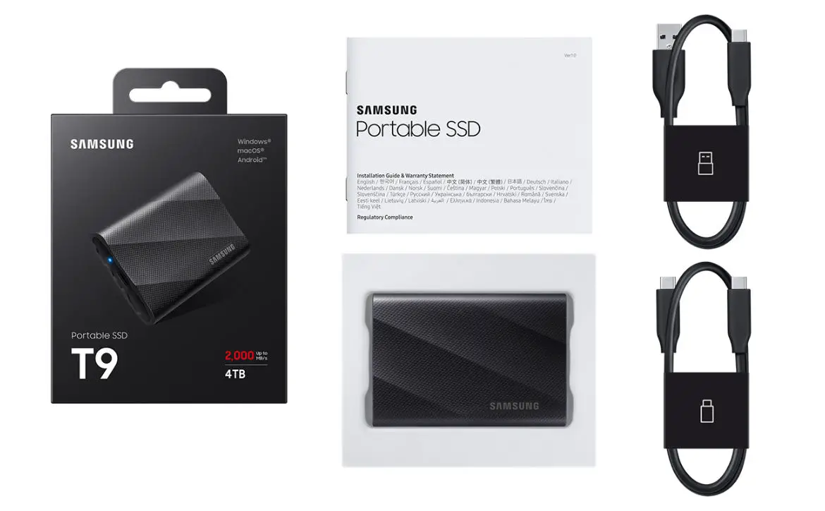 Samsung T9 portable SSD whats in the box