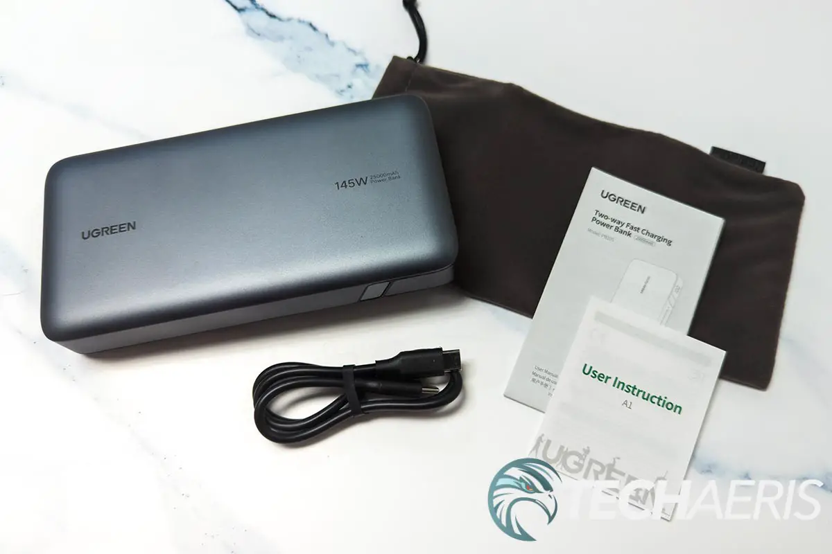 What's included with the UGREEN 25000mAh 145W Power Bank
