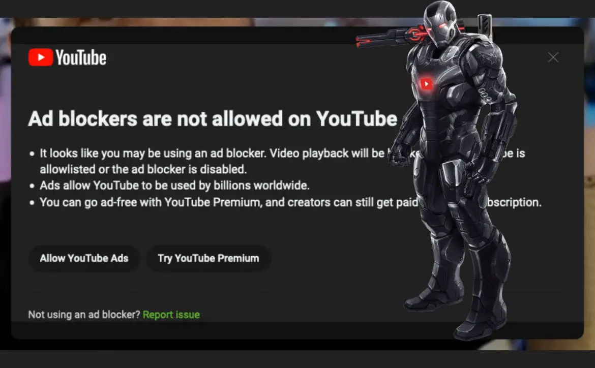 YouTube War Machine ad blockers