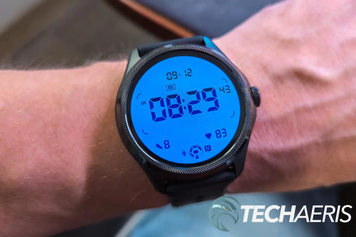 The ultra-low-power display on the Mobvoi TicWatch Pro 5 Wear OS smartwatch