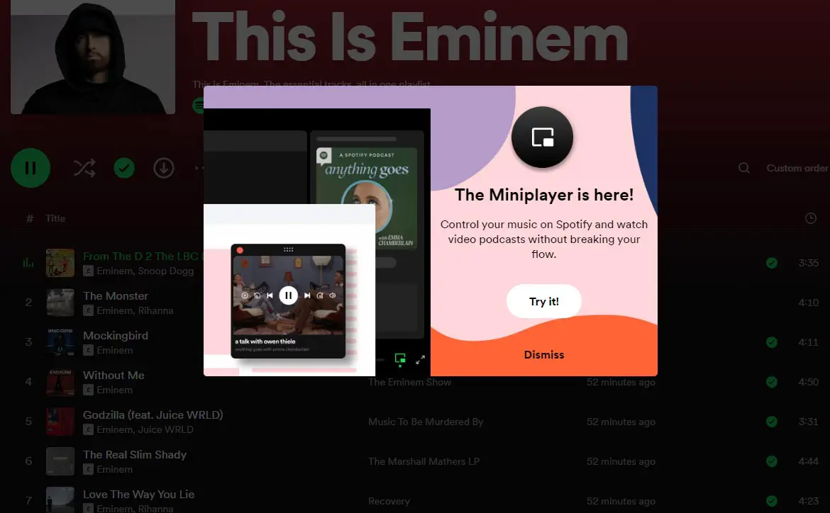 Spotify Miniplayer