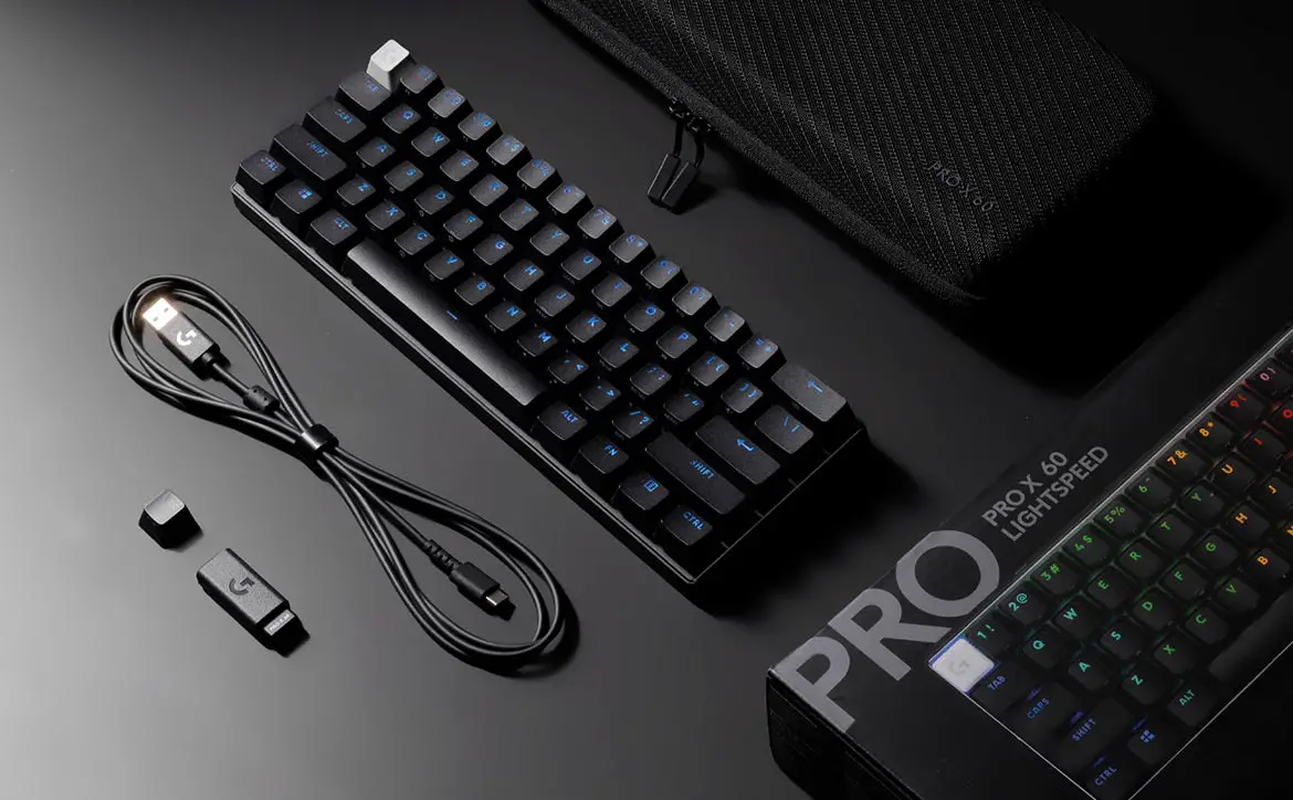 The Logitech G PRO X 60 compact gaming keyboard