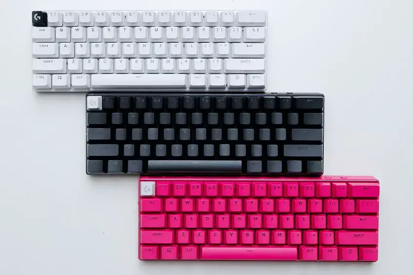The Logitech G PRO X 60 compact gaming keyboard is available in white, black, or pink