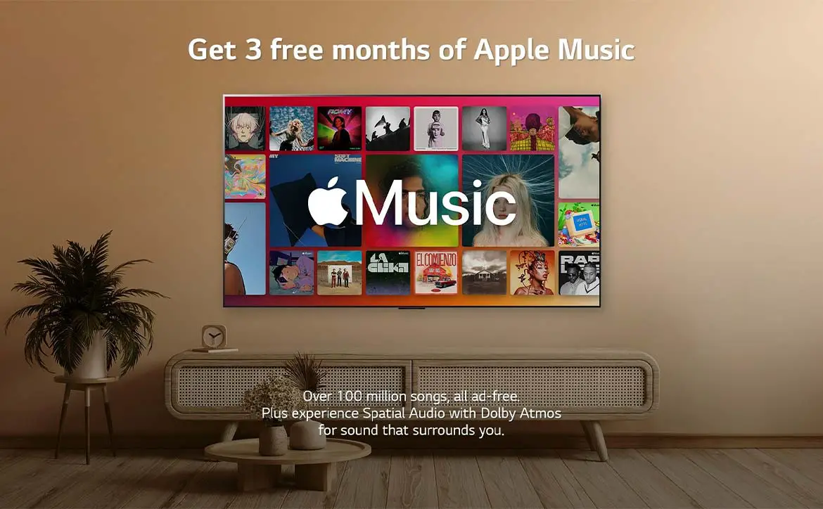 Apple Music in Spatial Audio on LG Smart TVs with three months free