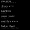 Windows Phone 8.1 Settings Screen