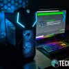 The blue LED lighting on the Acer Predator Orion 5000 makes for great gaming ambience