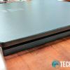 The Ergotron WorkFit-TX standing desk converter has a very low profile