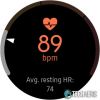 Heart rate monitoring screen on the Samsung Galaxy Watch Active