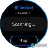 BT headset connection screen on the Samsung Galaxy Watch Active