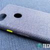 The Google Pixel 3a Fabric Case has a nice bright yellow power button