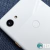 The rear-facing camera and fingerprint scanner on the Google Pixel 3a XL