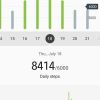 Step tracking trends screen of the Samsung Health Android app