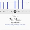 Sleep tracking trends screen of the Samsung Health Android app