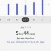 Sleep tracking trends (weeks) screen of the Samsung Health Android app