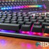 Front view of the HyperX Alloy Origins mechanical gaming keyboard