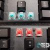 The Red linear and Aqua tactile switches on the HyperX Alloy Origins mechanical gaming keyboard