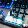 The HyperX Double Shot PBT Keycaps include a keycap removal tool