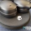 The Skullcandy Crusher ANC wireless headphones on the included carrying case