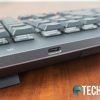 The wired USB Type-C port on the back of the Hexgears Venture mechanical keyboard