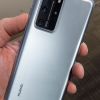 The Silver Frost finish on the back of the Huawei P40 Pro smartphone