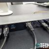 The back of the Kensington SD5300T Thunderbolt 3 Dock with cables connected