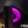 The glow ring on the back of the Samsung Odyssey G7 curved gaming monitor