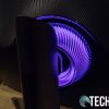 The glow ring on the back of the Samsung Odyssey G7 curved gaming monitor.