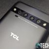 The quad camera strip on the back of the TCL 10 Pro Android smartphone