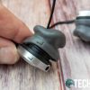 The acoustic seal for the Drown tactile audio pro-gaming earbuds snaps on easily