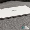 The back edge of the ASUS Chromebook Flip C436FA 2-in-1 laptop