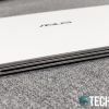 The back edge of the ASUS Chromebook Flip C436FA 2-in-1 laptop has speakers in it